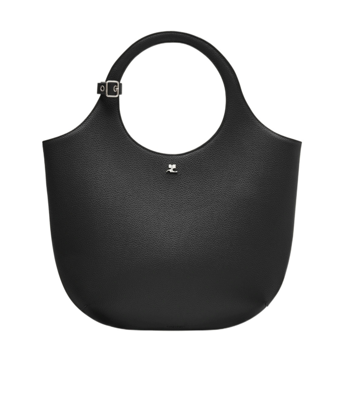 Courrèges Courreges Handbag In Calf Leather With Distinctive Cutout Handle In Black