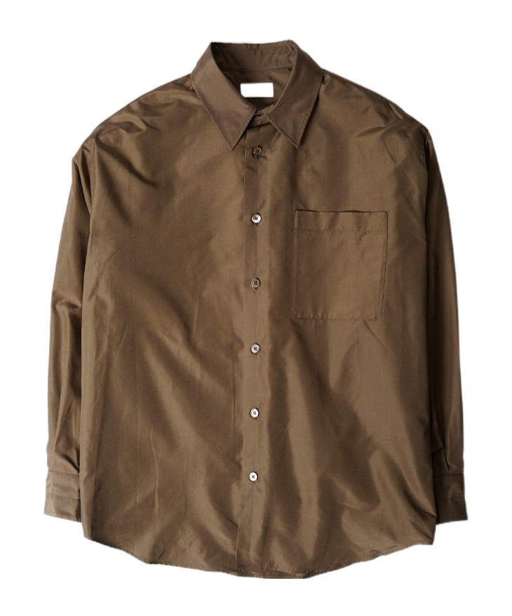 Lemaire Relaxed Long-sleeved Shirt In Brown