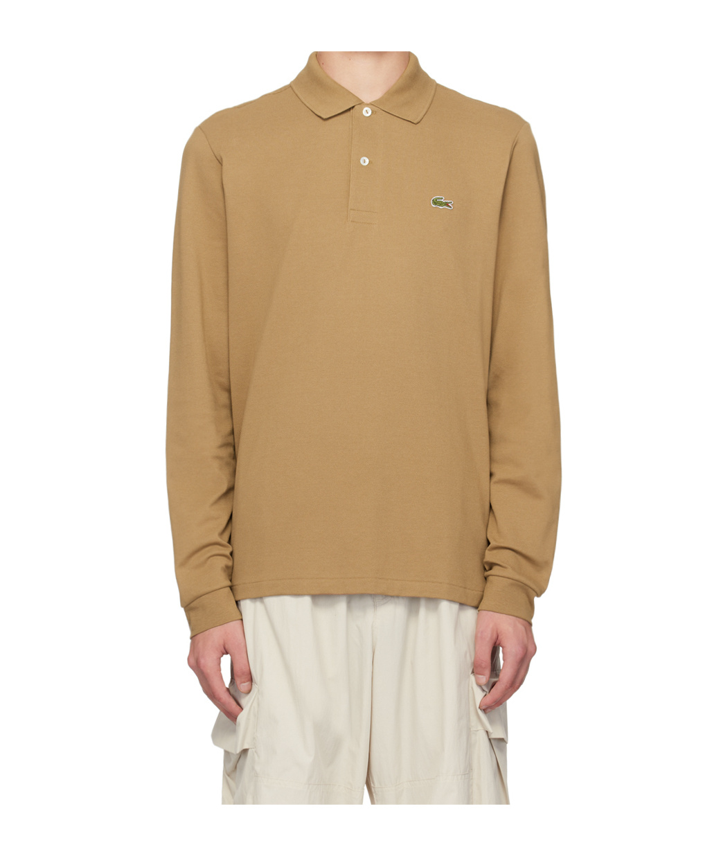 Lacoste Logo Decorated Polo Shirt In Brown