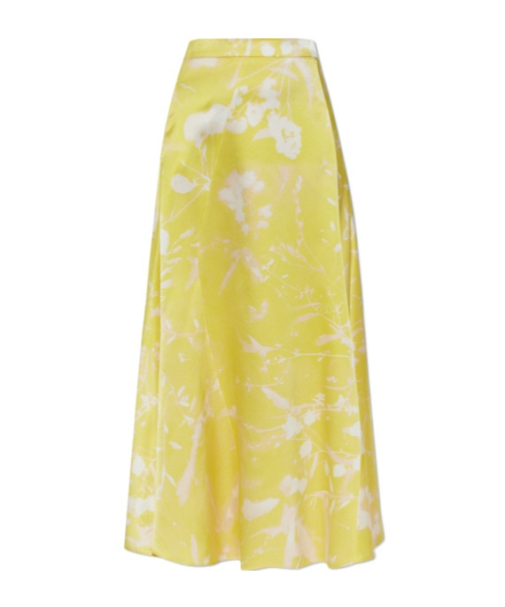 Shop Fabiana Filippi X Lucia Cristiani Tilia-print Maxi Skirt In Yellow