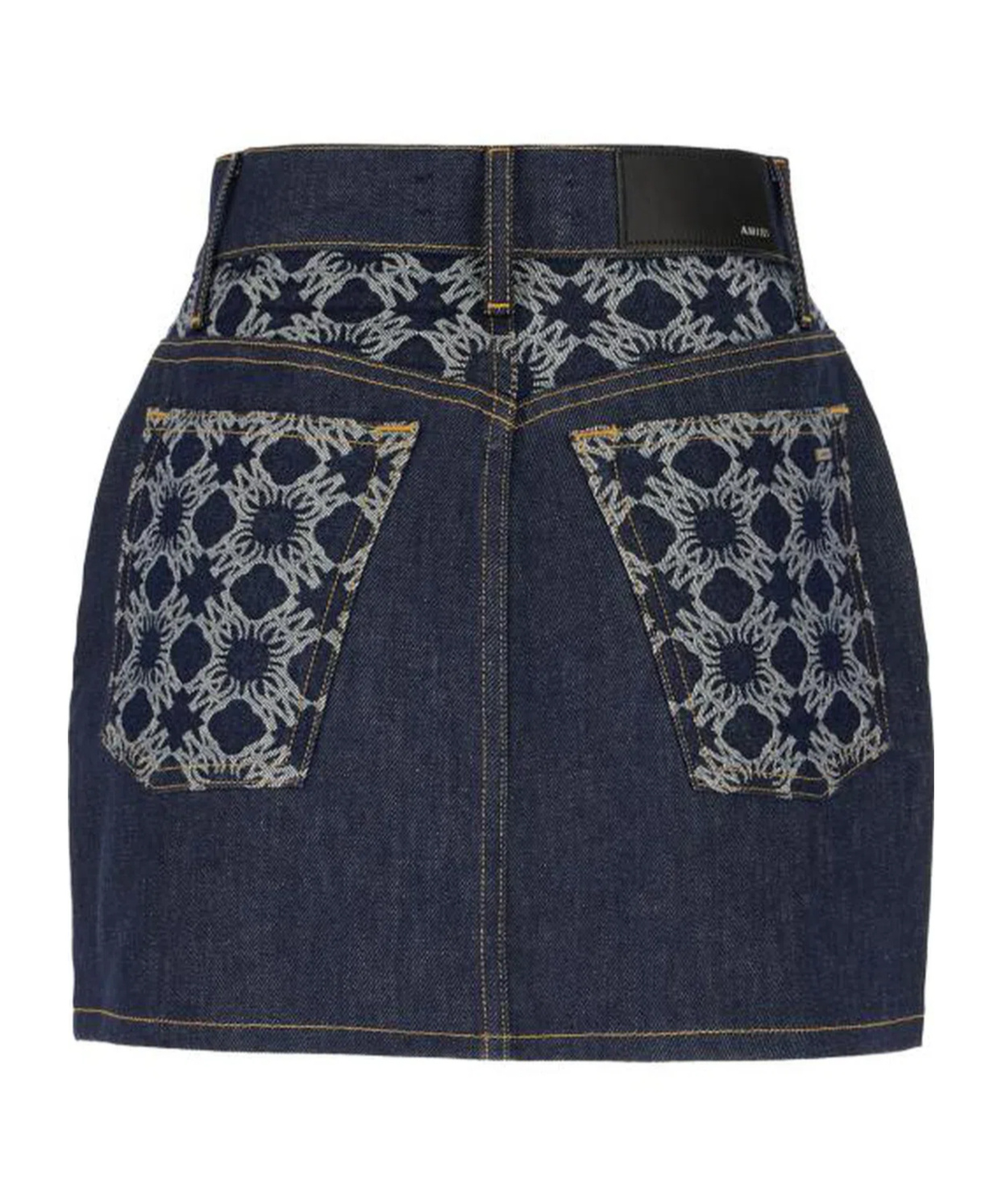 Shop Amiri Denim Mini Skirt In Black