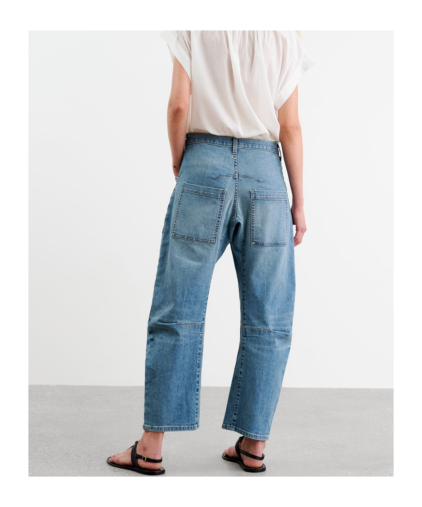 Nili Lotan Belt-loop Jeans In Blue