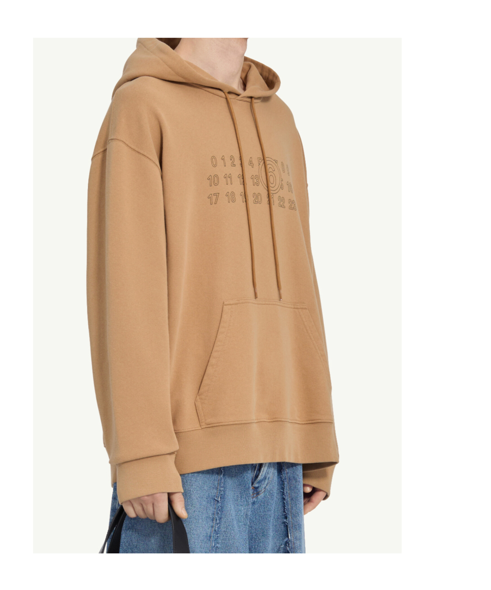 Mm6 Maison Margiela Mm6 By Maison Margiela Relaxed-fit Cotton Hoodie With Unique Graphic Print In Nude