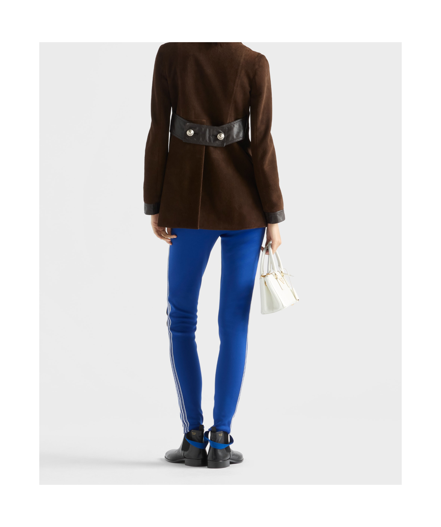 Prada Fleece Leggings In Blue