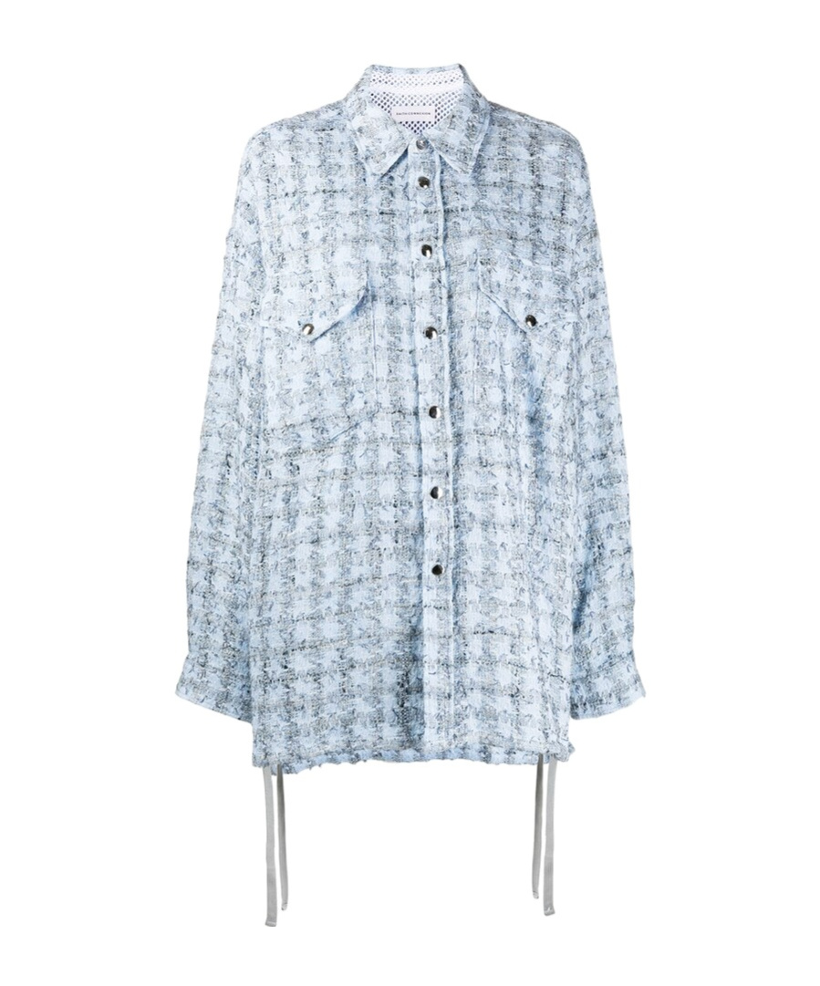 Shop Faith Connexion Plaid Long-sleeved Shirt In Blue