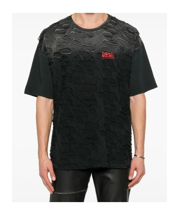 Diesel Distressed T-shirt In Black