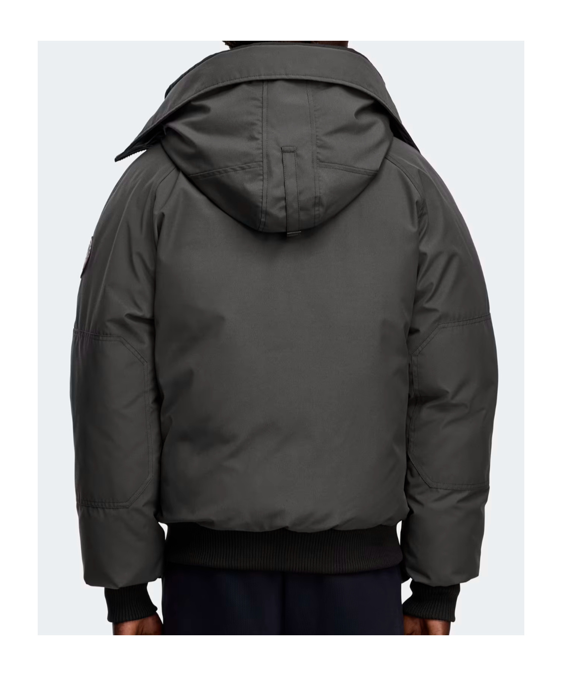 Canada Goose Granite Grey Chilliwack Bomber Jacket With Attached Hood In Black