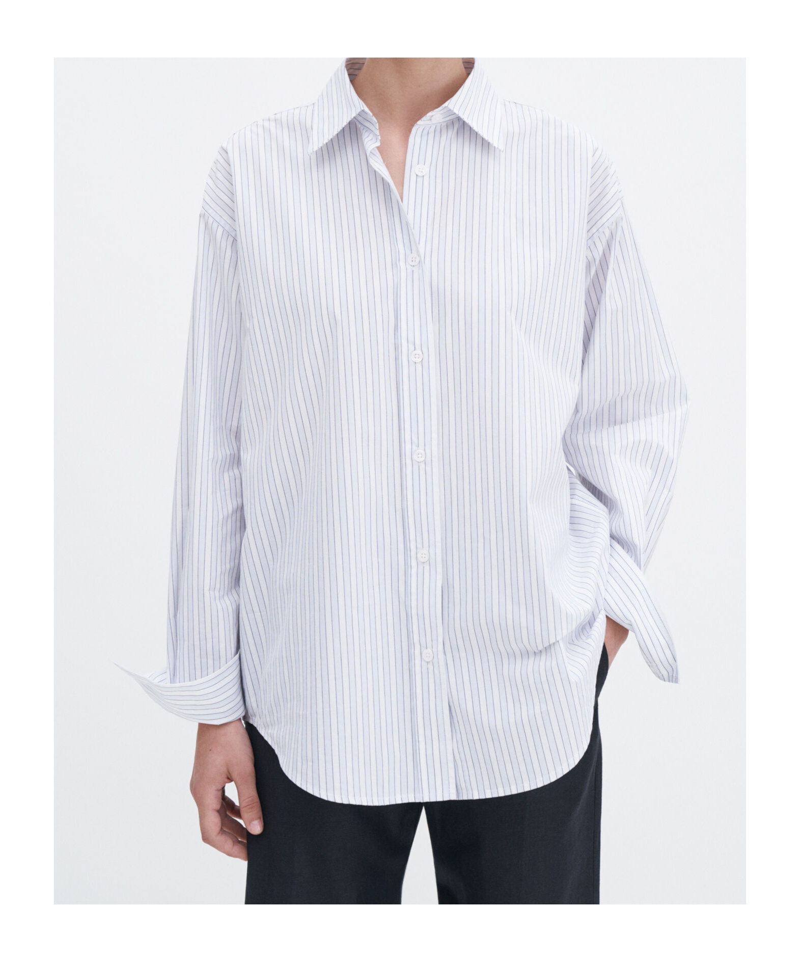 Shop Filippa K Pinstripe Shirt In White