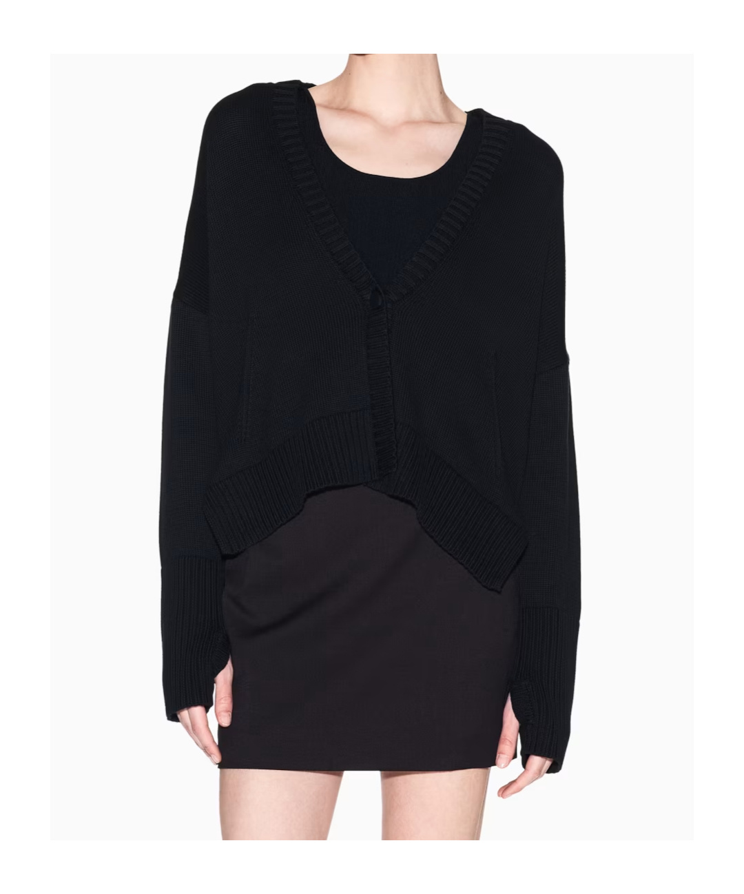 Armani Exchange Long Sleeve Cardigan In Black