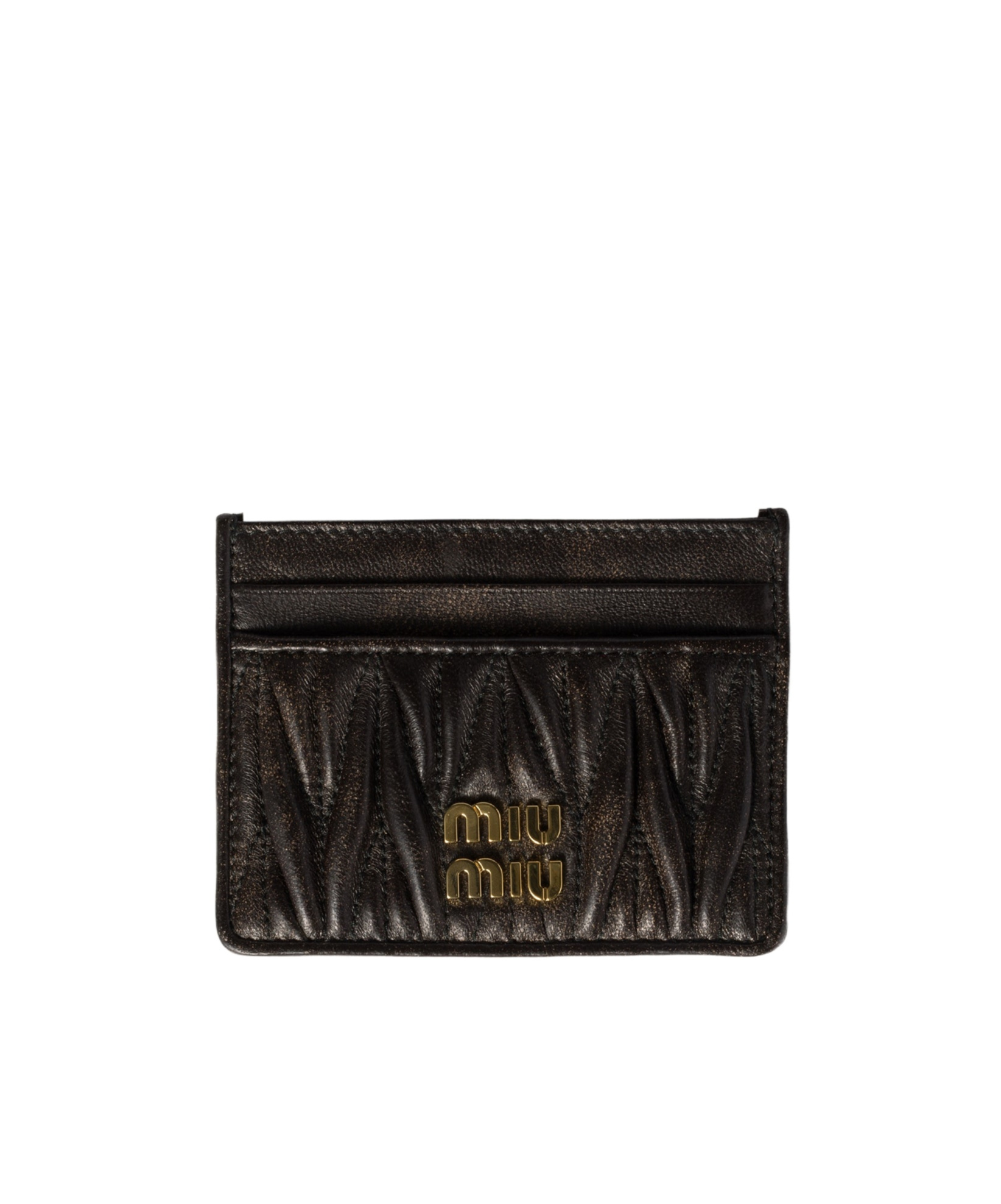 Miu Miu Logo Card Holder In Black