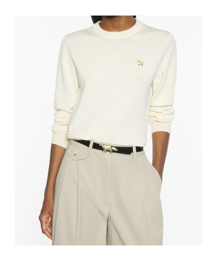 Maison Kitsuné Baby Fox Merino Regular Jumper In Neutral
