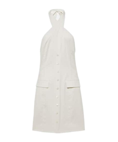 Staud Haven Cotton Chino Minidress In White