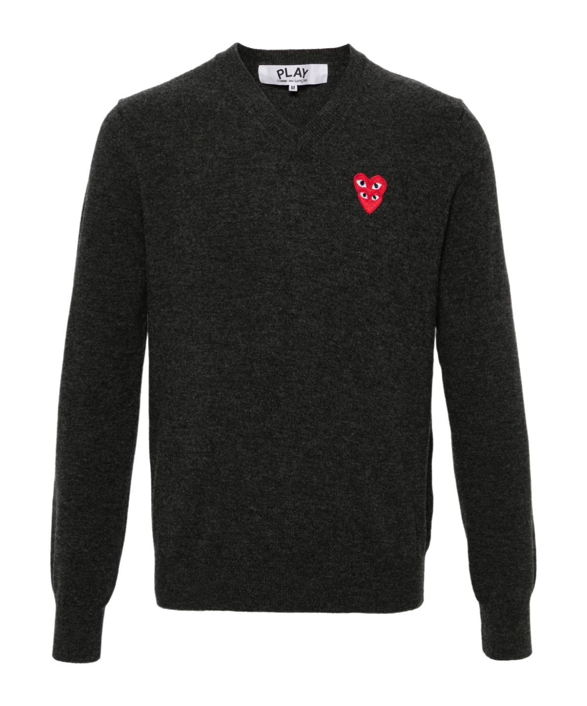 COMME DES GARÇONS PLAY HEART-PATCH WOOL JUMPER