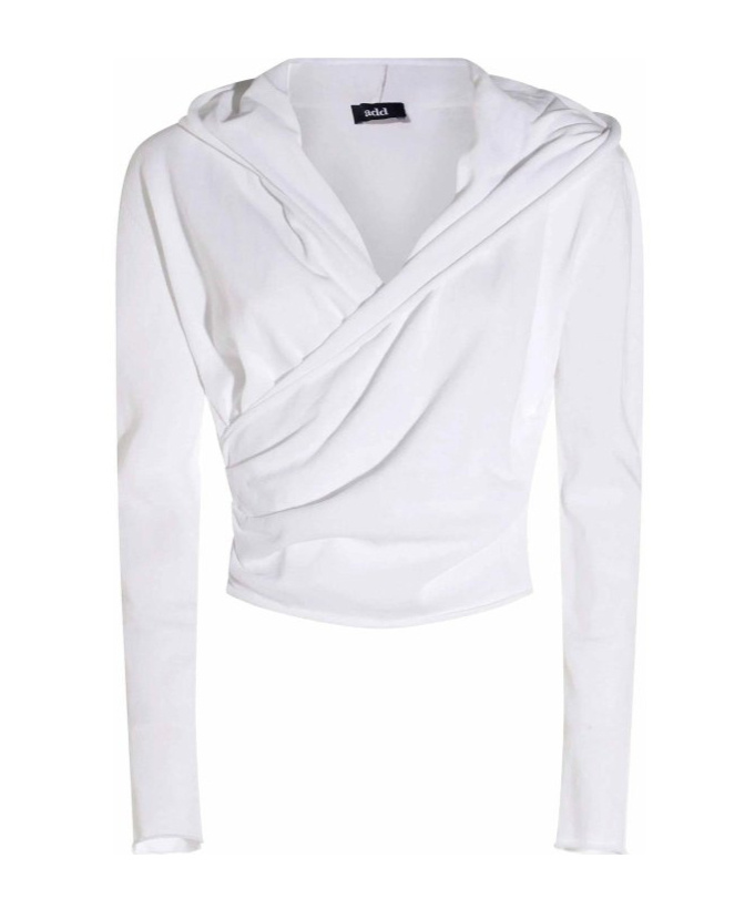Shop Add Draped-front Hoodie