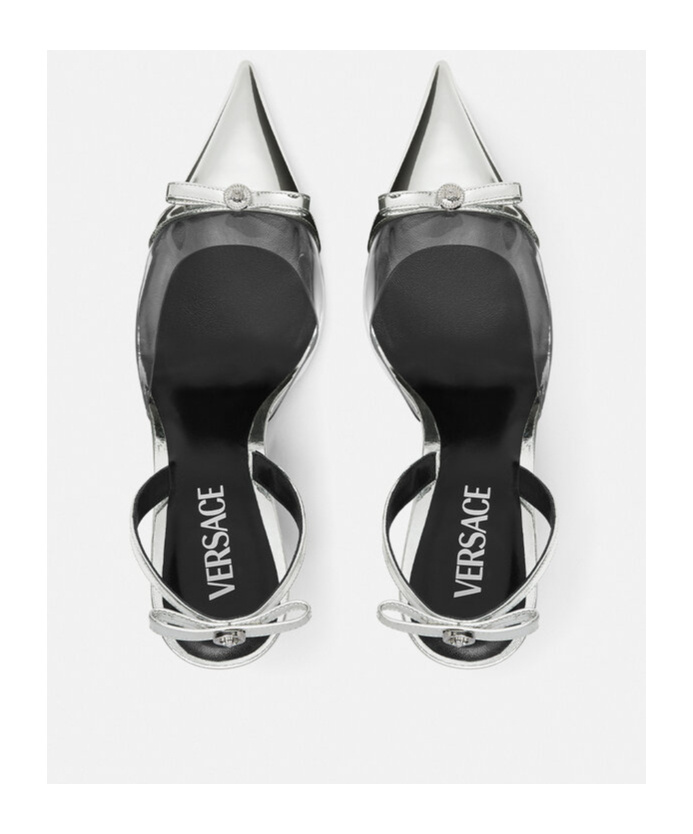 Versace Gianni Ribbon Wedge-pumps 95mm In White