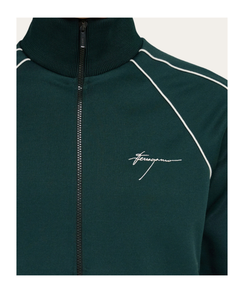 Ferragamo Logo-print Tracksuit Top In Green