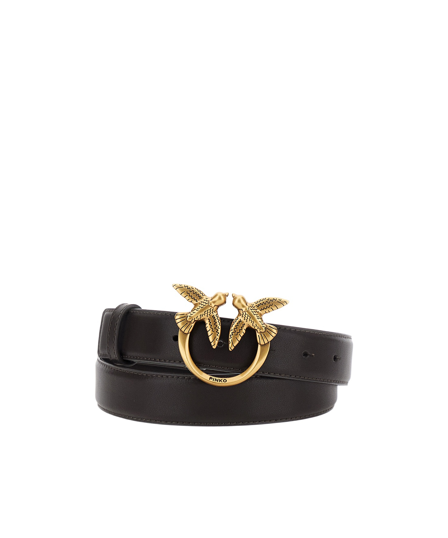 Shop Pinko Love Berry Logo Plaque Buckle Belt In Black