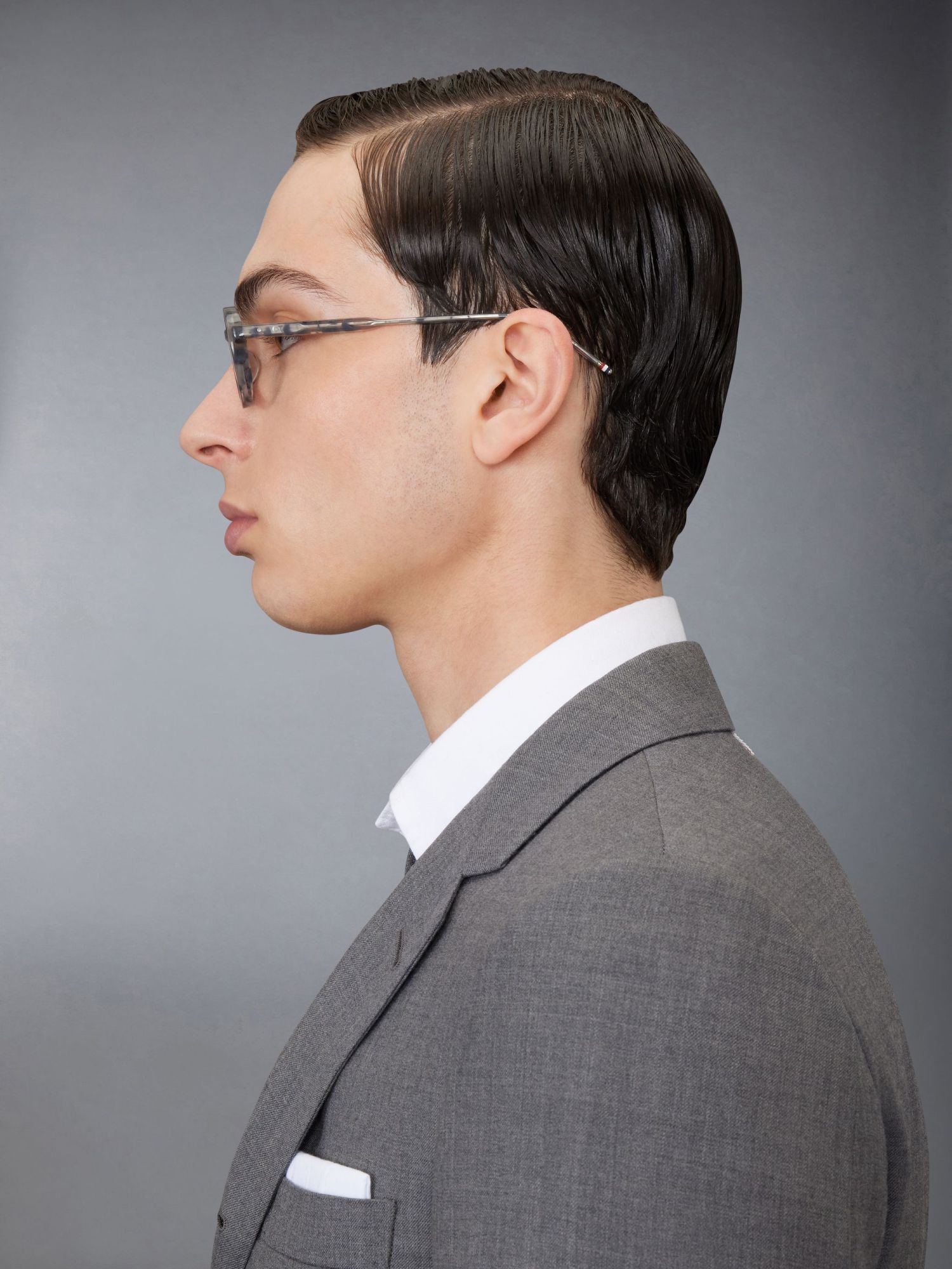 Thom Browne Marbled Round-frame Glasses In Black