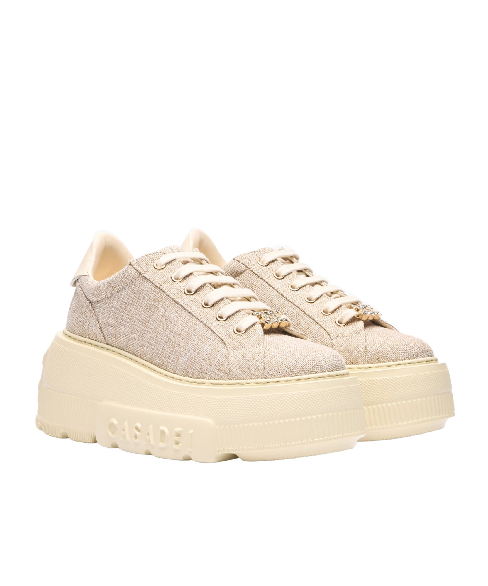 Casadei Nexus Jutalux Platform Sole Casual Shoes In Nude