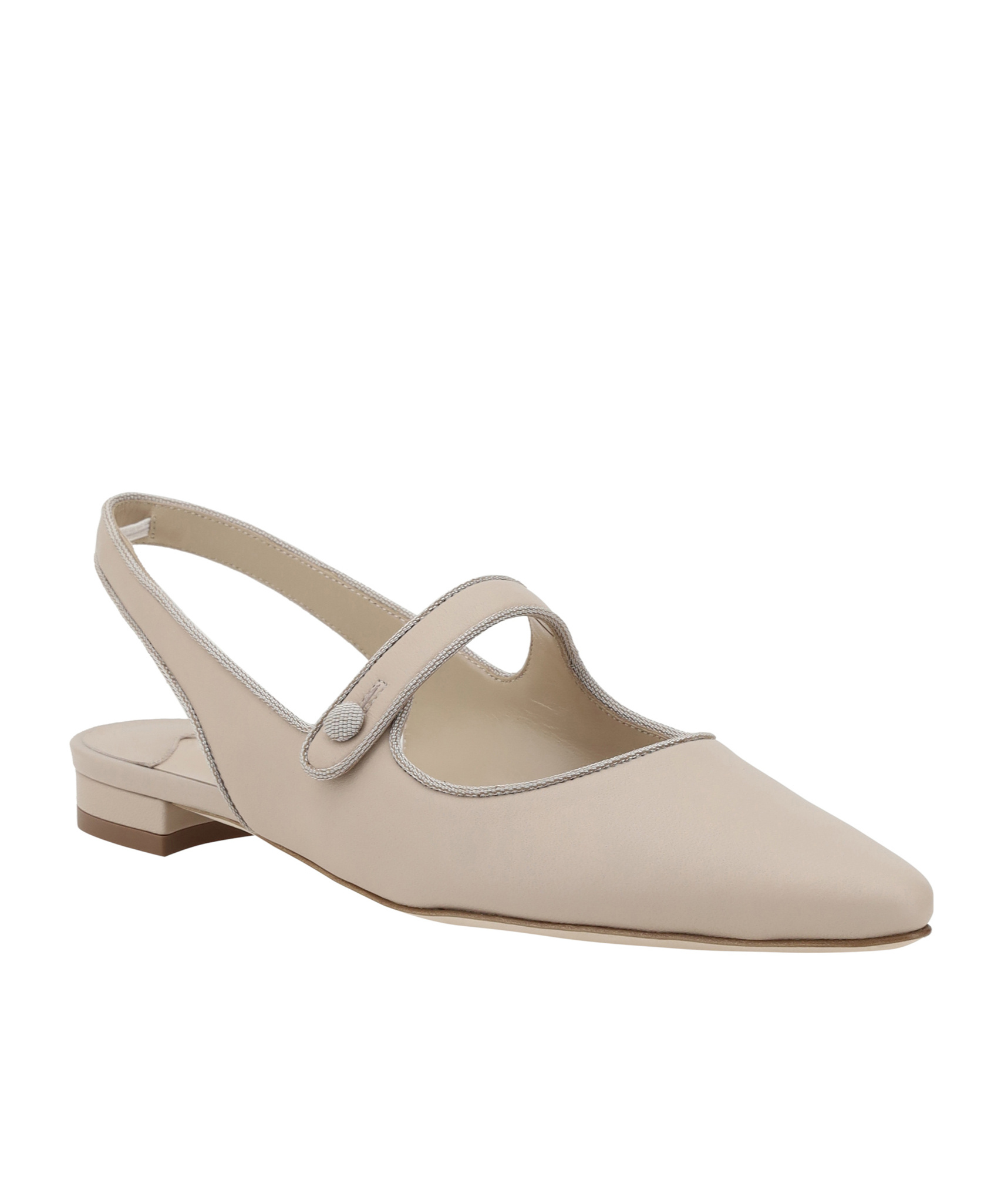 Manolo Blahnik Pointed Toe Ballerina Shoes In Nude
