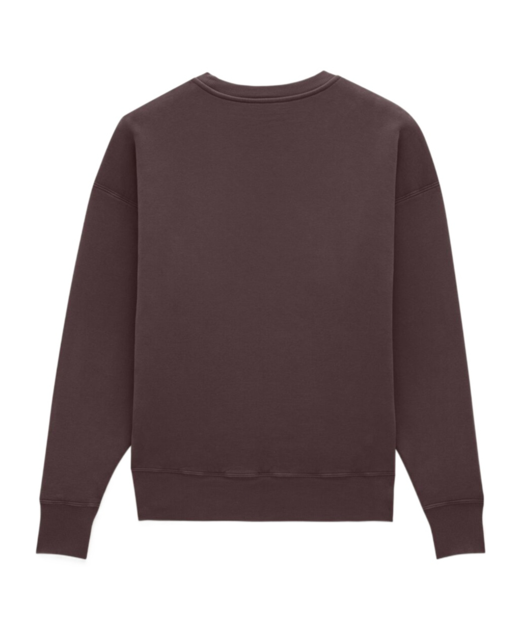 Saint Laurent Chocolate Cotton Oversize Sweatshirt In Brown