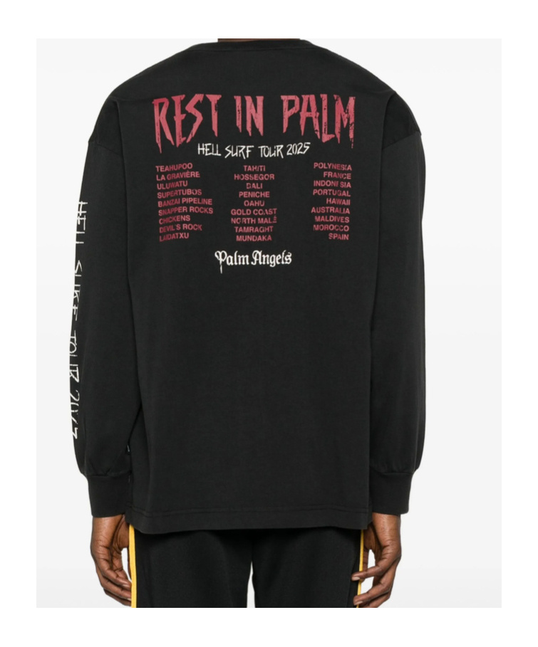 Palm Angels Rest And Relax Graphic Cotton T-shirt In Black
