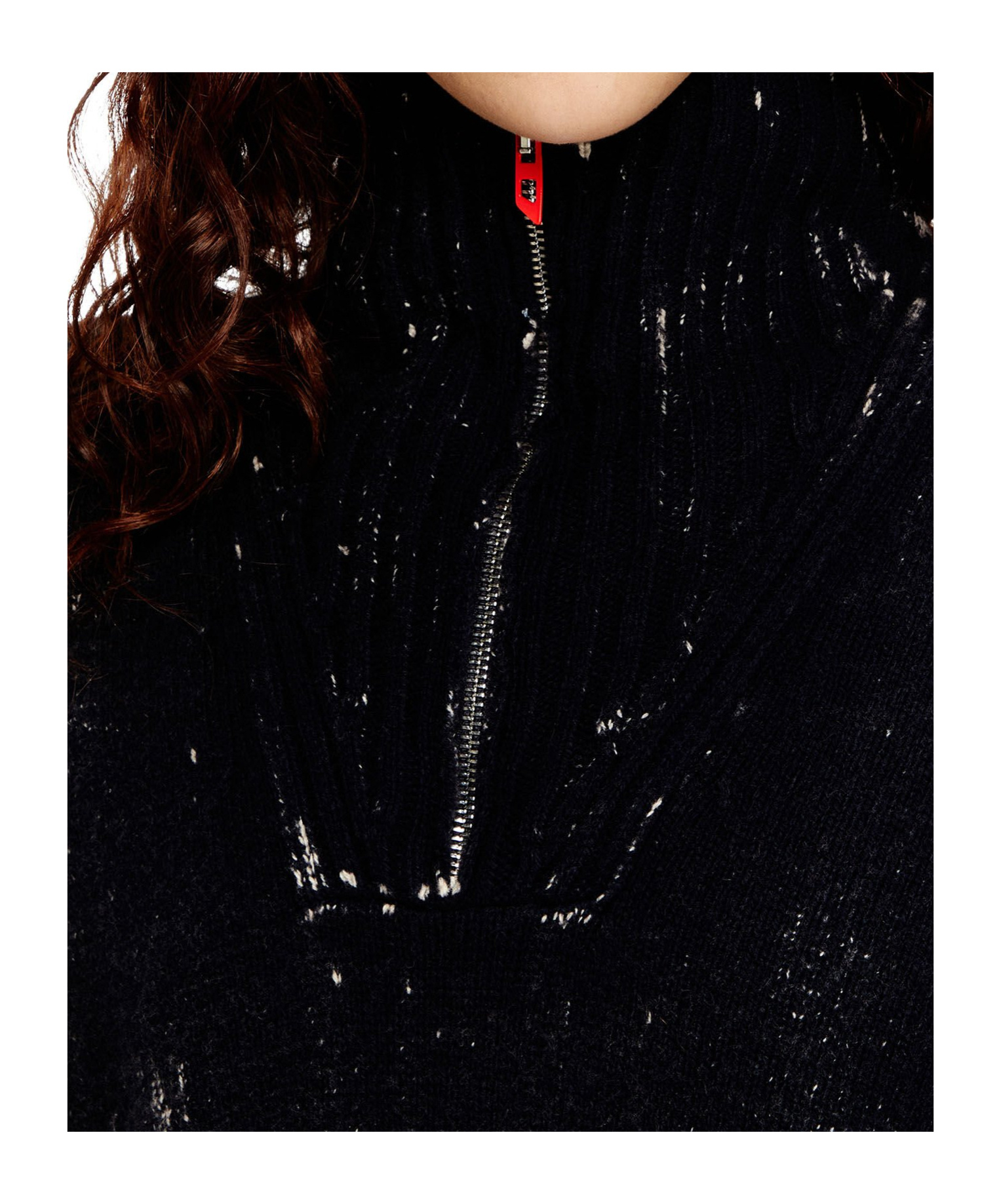 Diesel M-marcellette Half-zip Sweater In Black