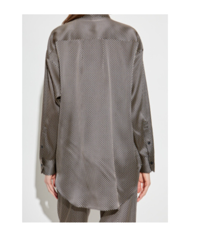 Tom Ford Camicia In Seta A Pois Dal Fit Rilassato In Gray