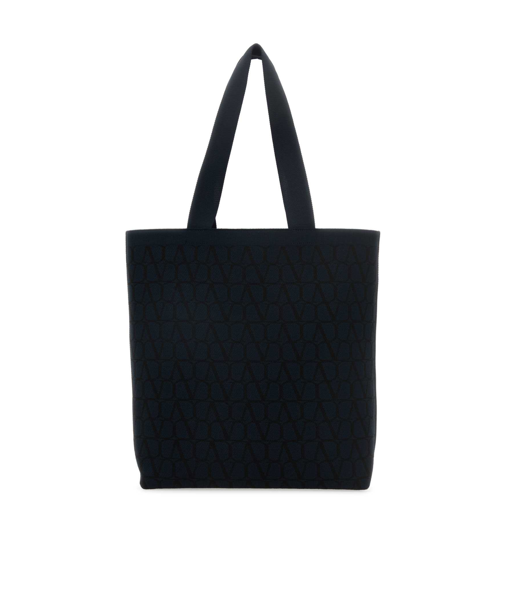 Valentino Garavani Man Toile Iconographe Shopping Bag In Black