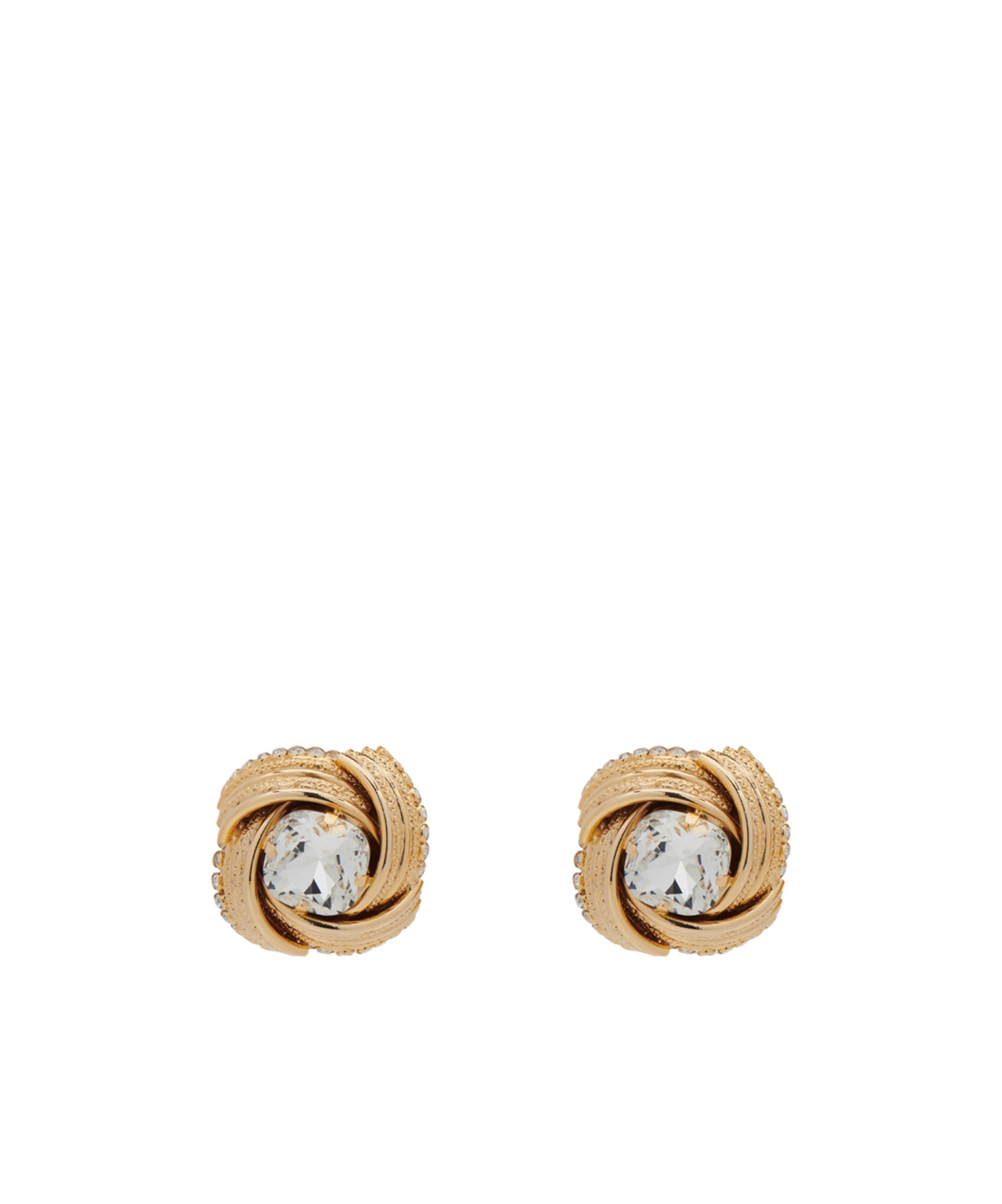Alessandra Rich Torchon Crystal Earrings In Yellow