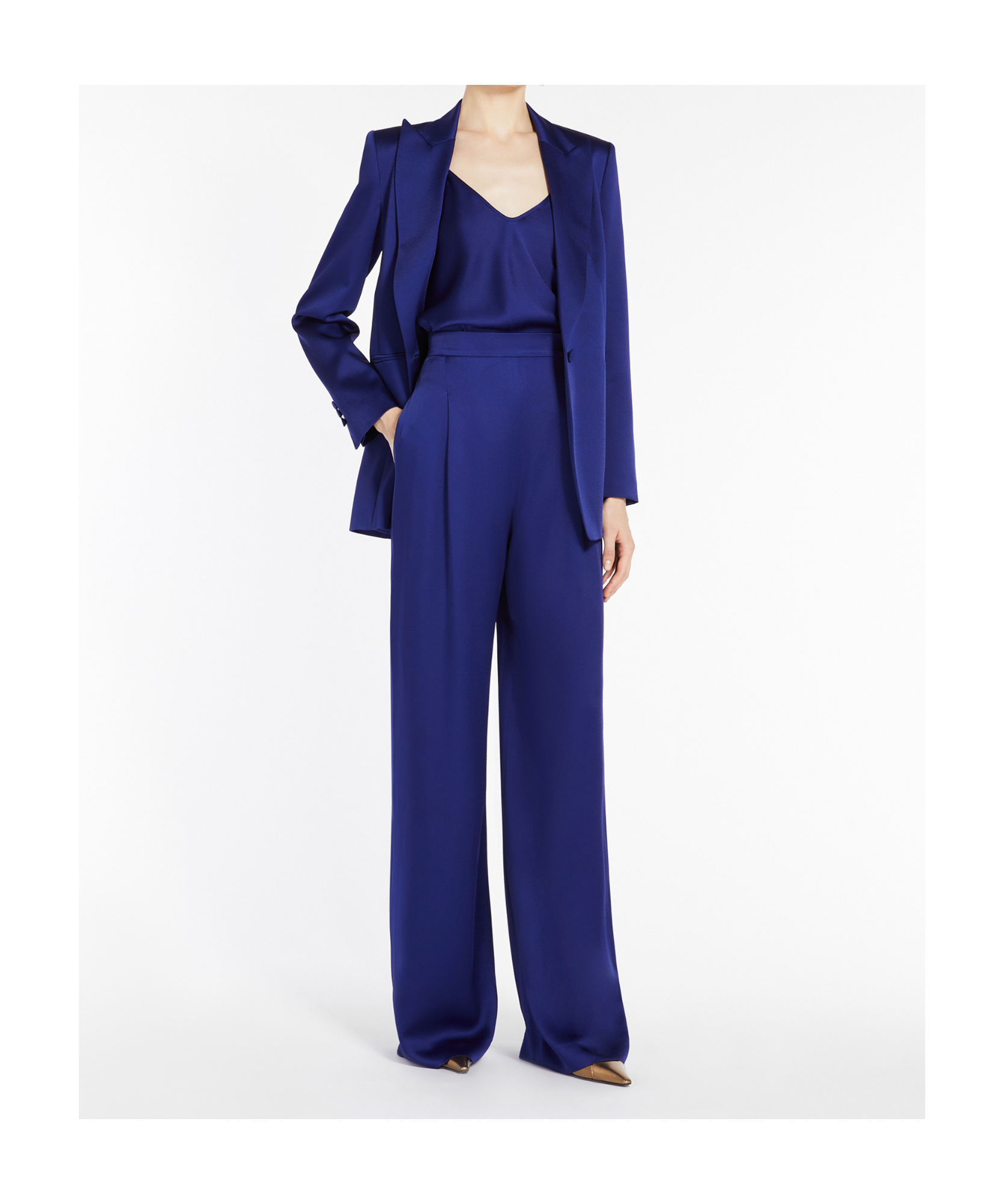 Max Mara Pleated Casual Pants In Blue