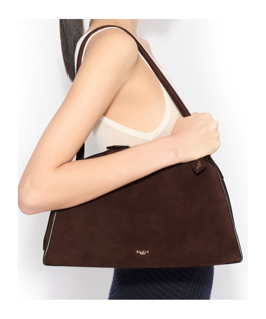 Alaïa Le Bouledogue Bag In Nubuck In Orange