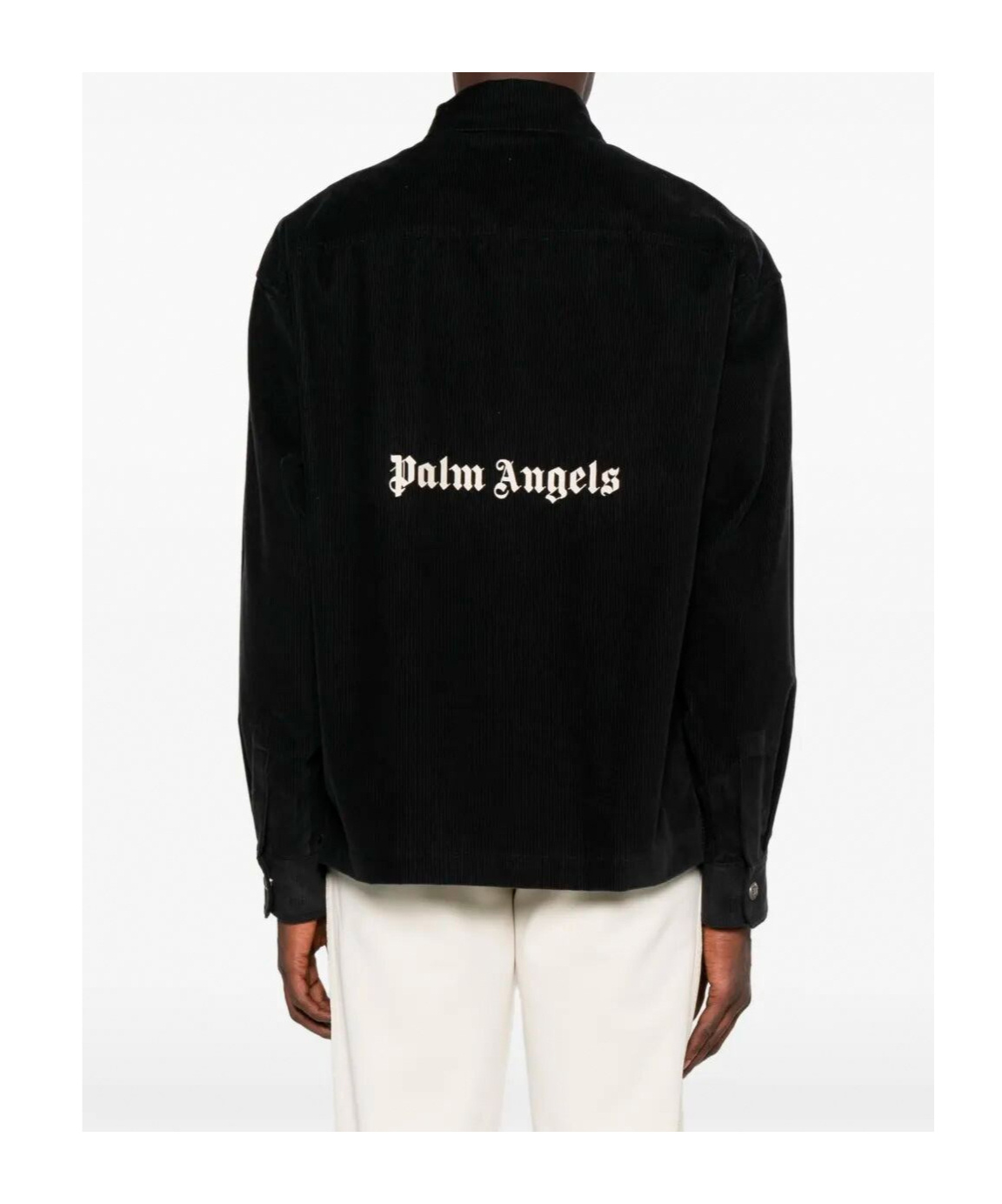 Palm Angels Corduroy Button-fastening Overshirt In Black