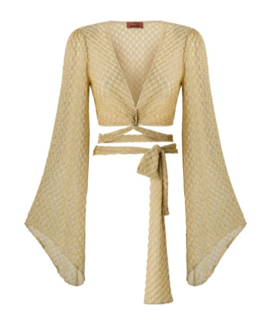 Missoni Raschel Workmanship Wrap Top In Gold