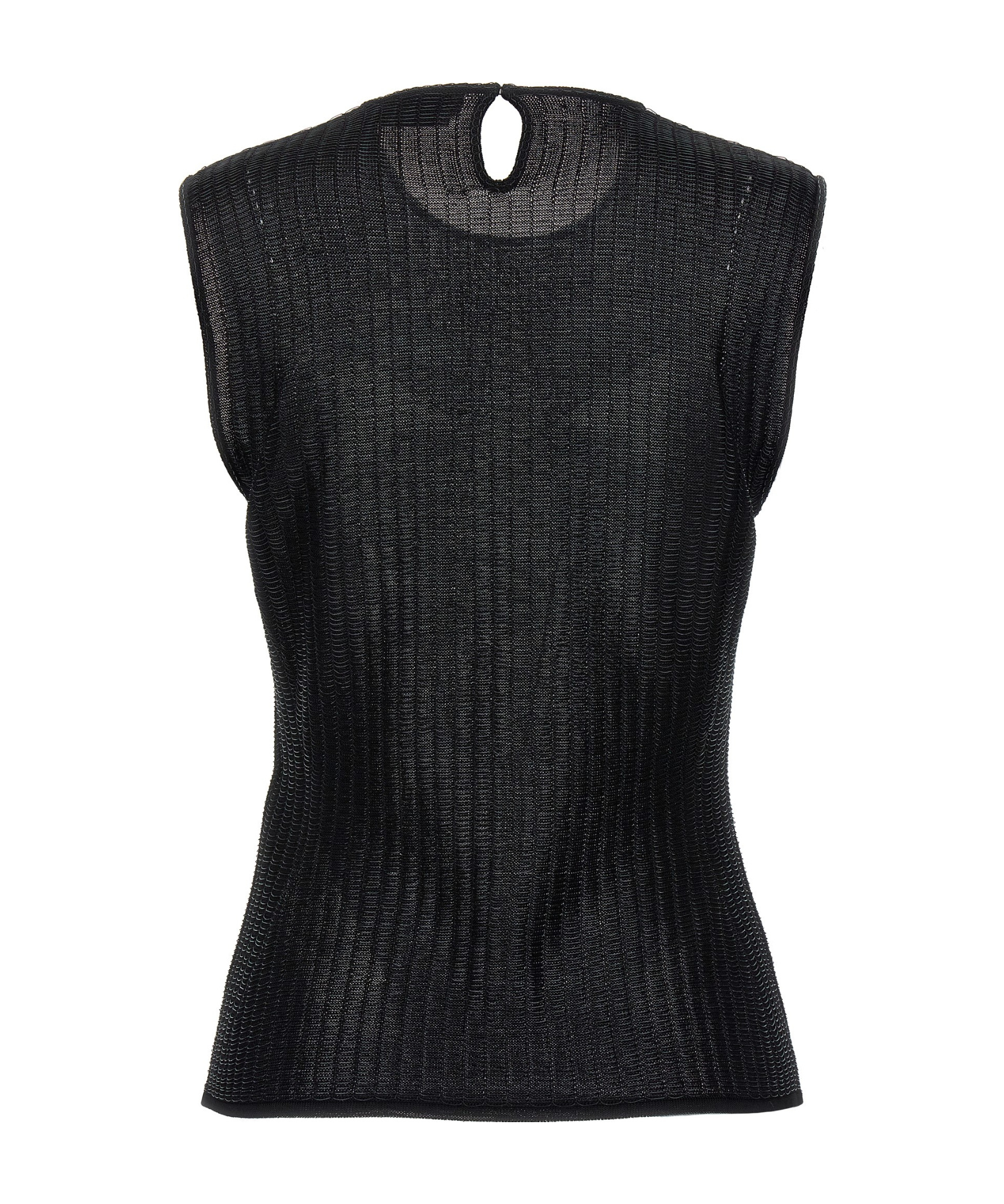 Alexander Mcqueen Metallic-threading Knitted Tank Top In Black