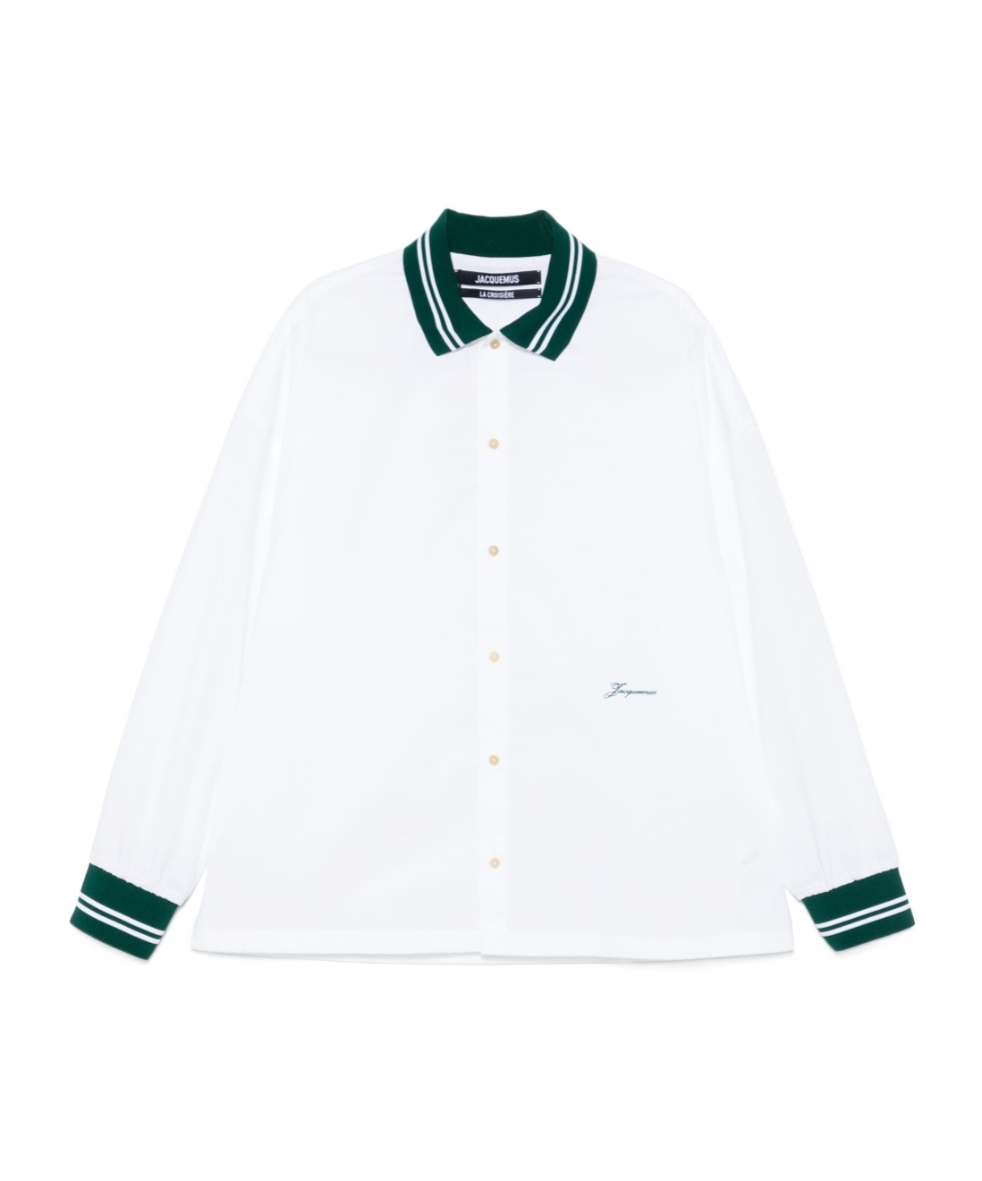 Jacquemus La Chemise Baseball White Shirt With Embroidered Logo On The Front In Cotton Man In White
