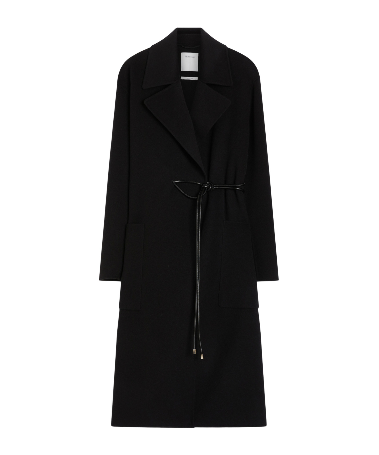 Sportmax Cappotto Zannata Oversize In Double Di Lana In Black