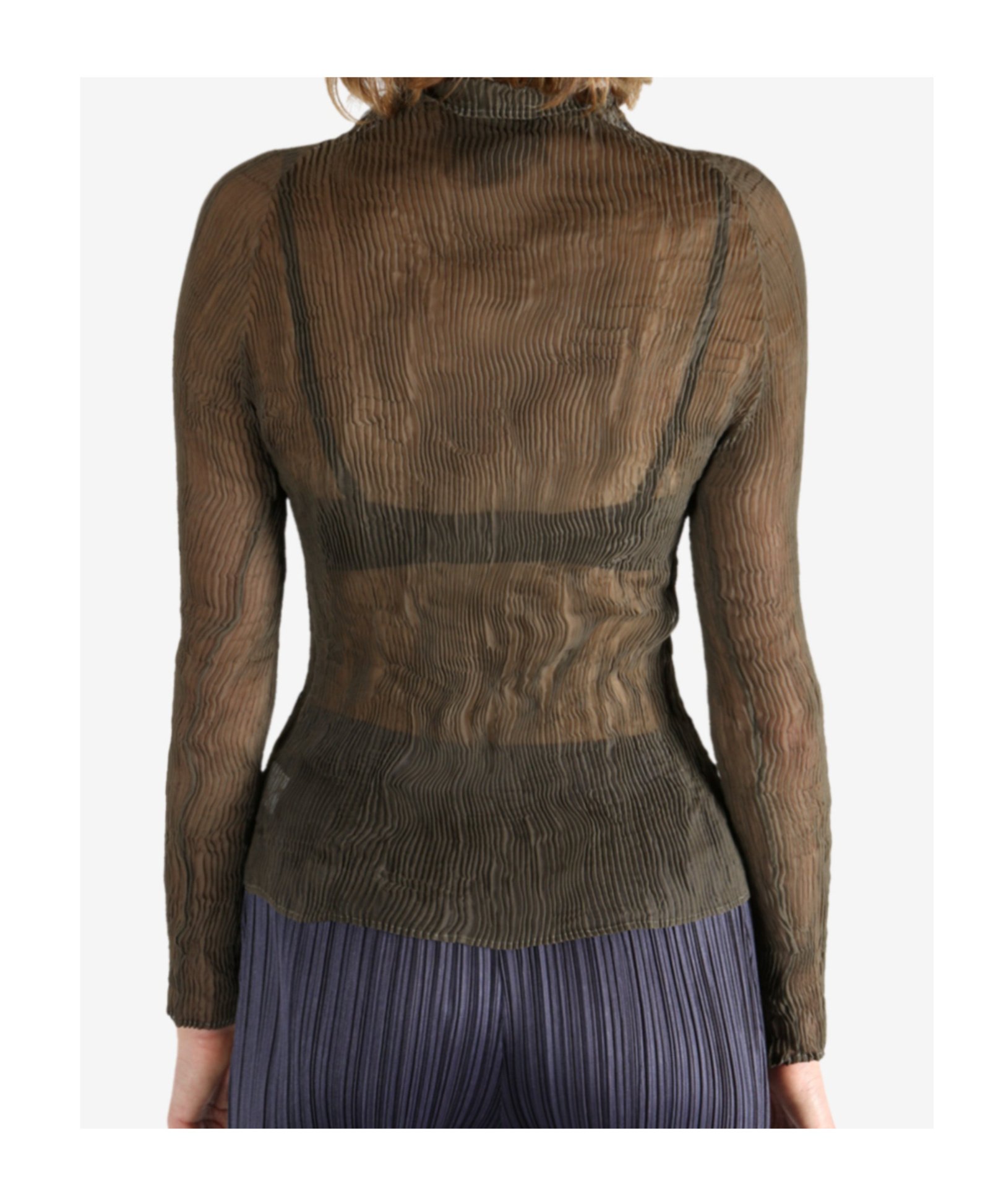 Issey Miyake Chiffon Twist 1 Shirt In Brown