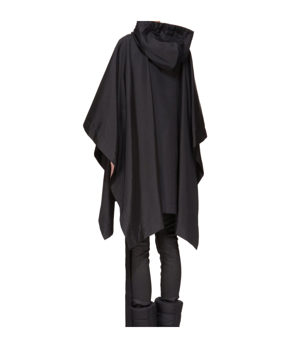 Rick Owens Drkshdw Cotton Hooded Cape In Black