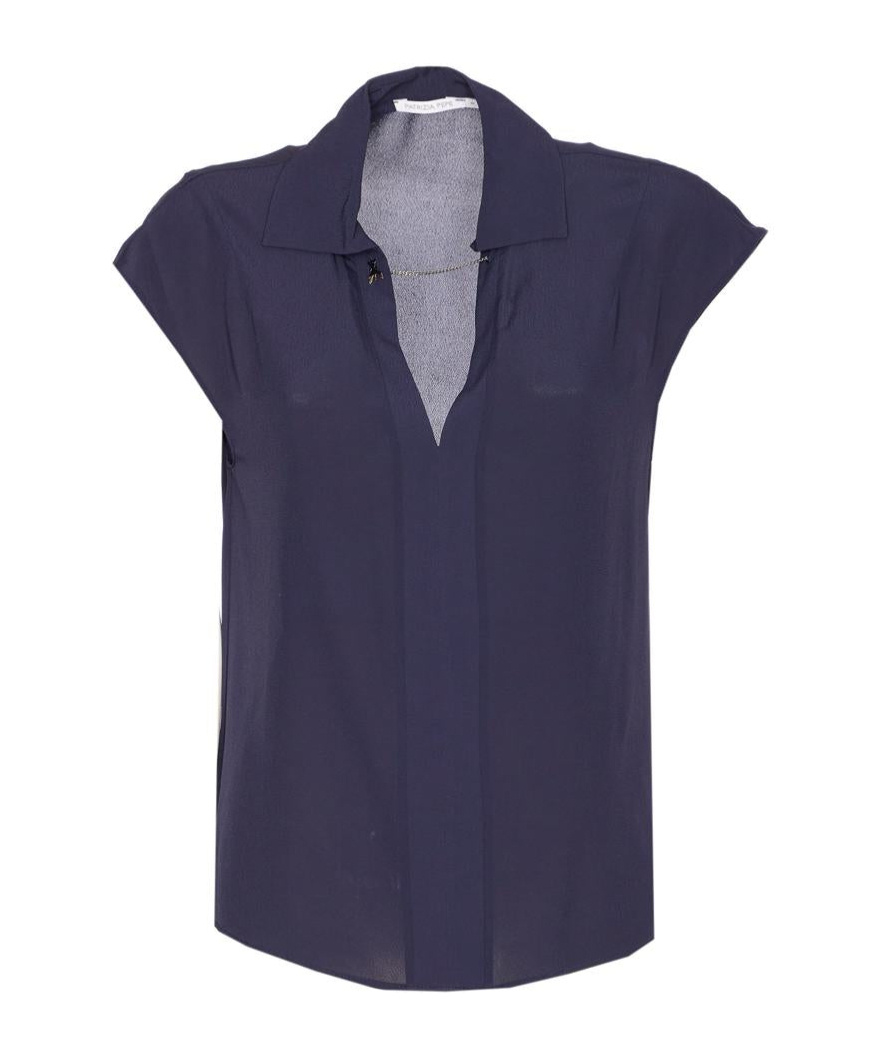 Patrizia Pepe Chain-detail Blouse In Black