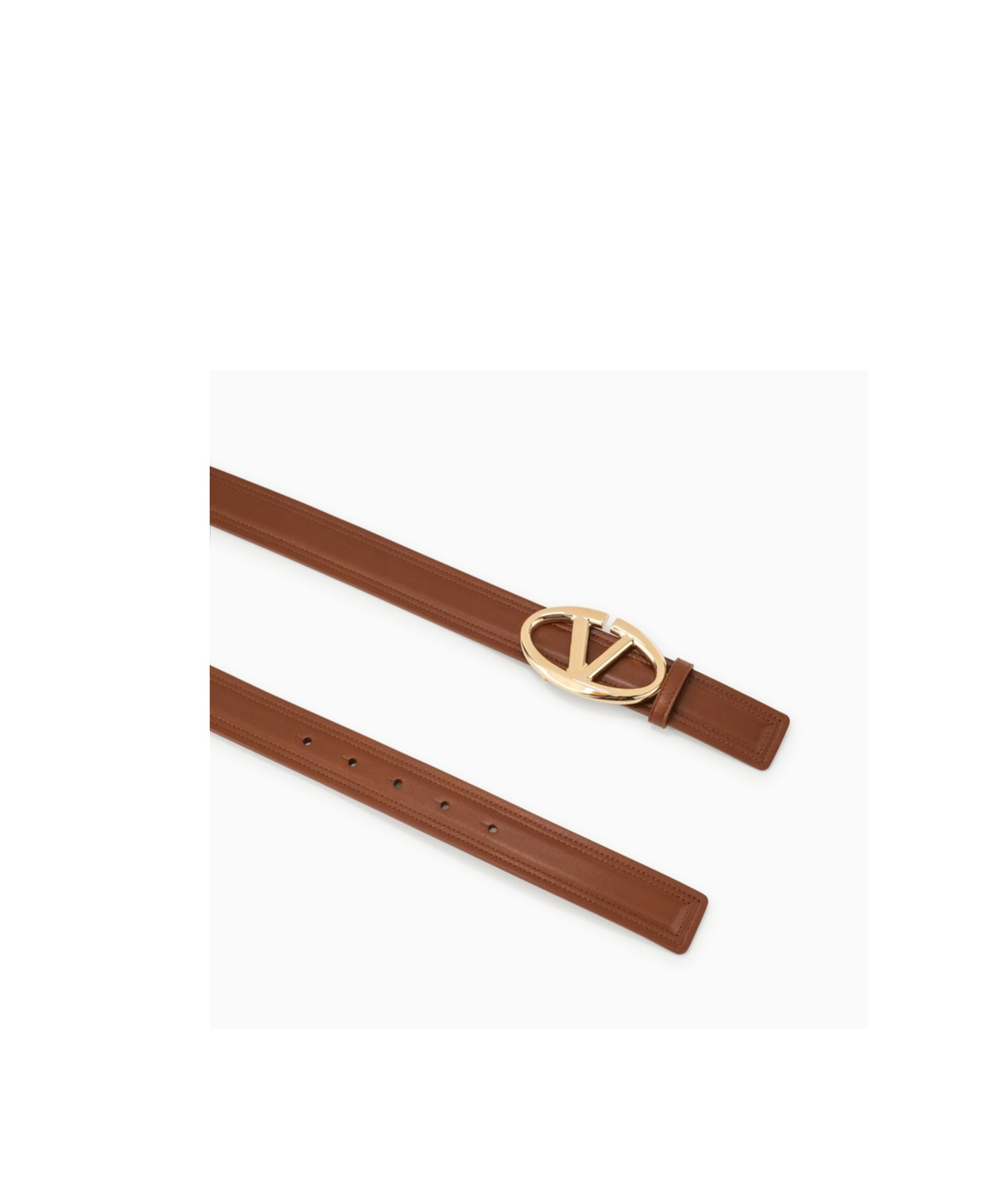 Valentino Vlogo Signature-buckle Leather Belt In Brown