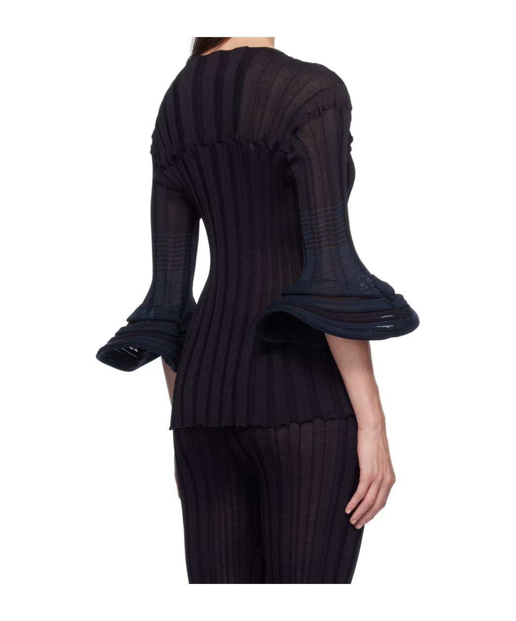 Shop Issey Miyake Asagao Striped Sweater In Black