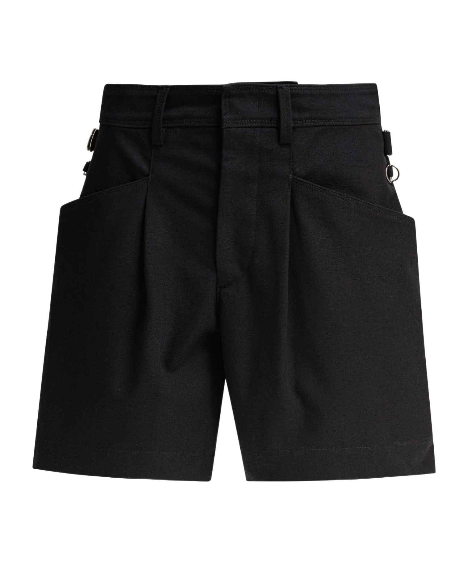 Isabel Marant Fairy Pleated Cotton-canvas Shorts In Black