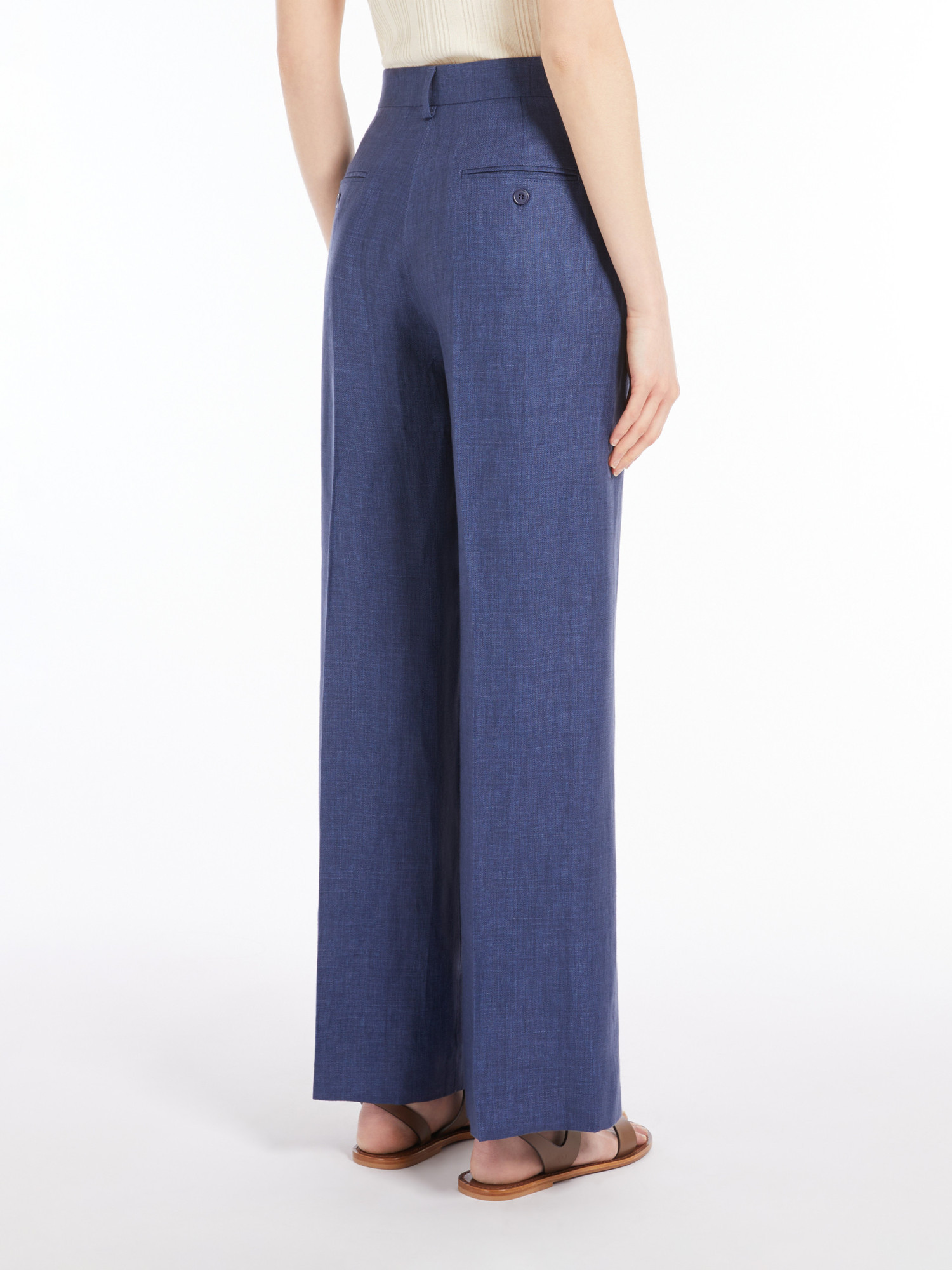 Weekend Max Mara "malizia Linen Nattè In Navy Blue