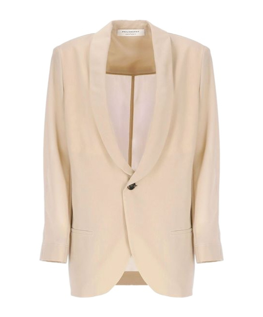 Philosophy Di Lorenzo Serafini Etamine Single Breasted Jacket In Neutral