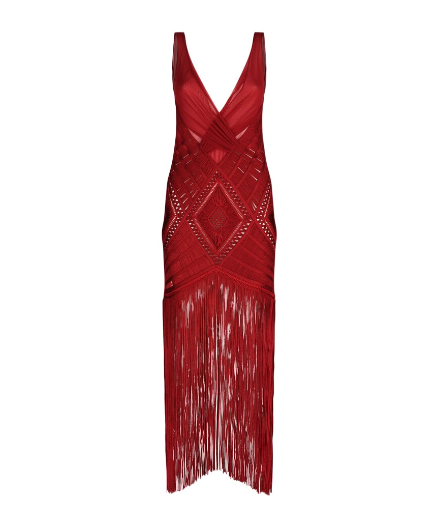 Attico Red Midi Dress In Red