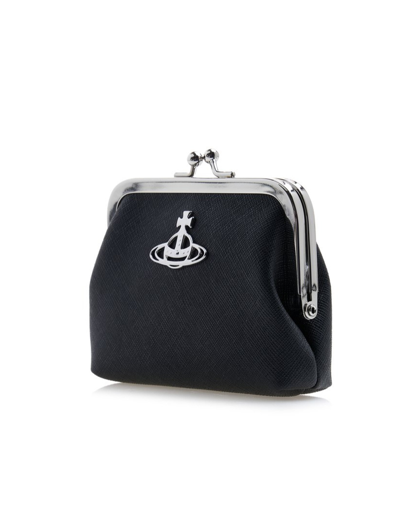 Vivienne Westwood Orb-plaque Butterfly-clasp Purse In Black