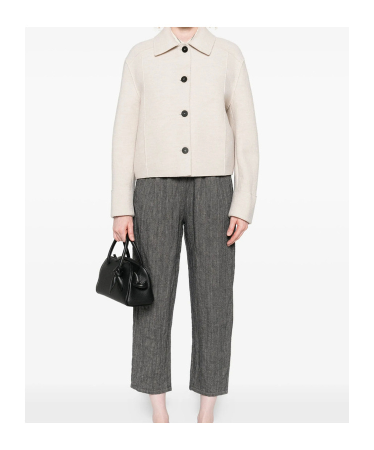 Harris Wharf London Button-front Cropped Jacket In White