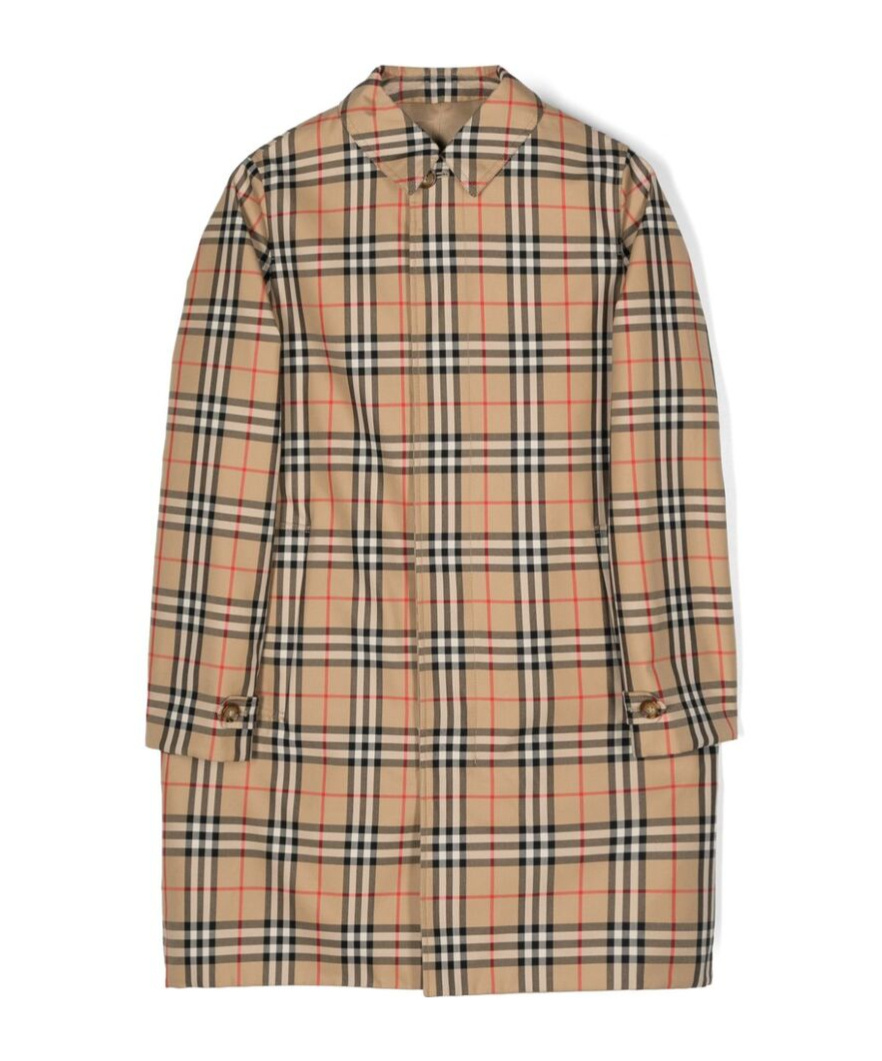 Burberry Cappotto House-check Reversibile In Nude