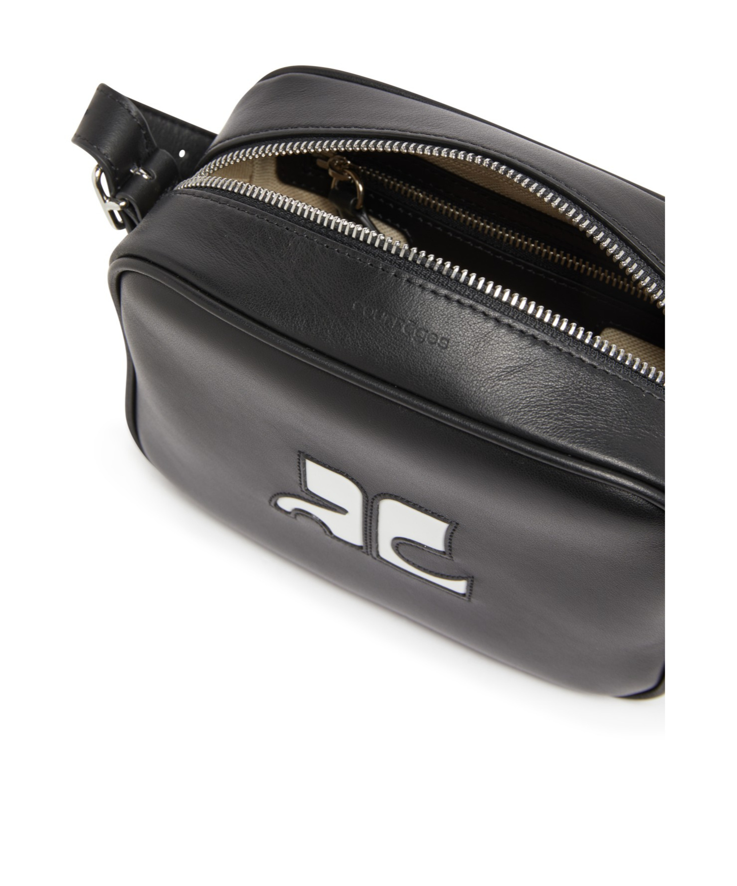 Shop Courrèges Thin Shoulder Strap Single Shoulder Bag In Black